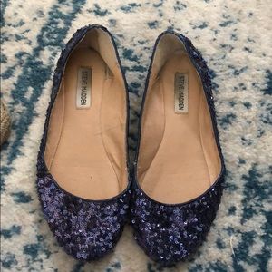 Blue sequin ballerina